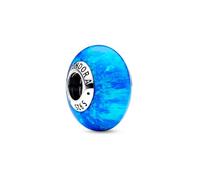 PANDORA Moments Schillerndes Tiefblaues Ozean Charm aus Sterling Silber mit künstlichem Opal, Kompatibel Moments, Größe: 13,6 cm, 791691C02