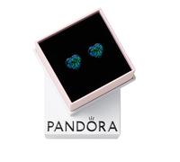 Pandora Moments Schimmerndes Grünes Herz Ohrringe aus Sterling Silber mit künstlichem Opal, 293356C01