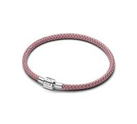 PANDORA Moments Schimmerndes Rosafarbenes Kordel-Armband mit Sterling Silber, Kompatibel Moments, Größe: 20cm, 594530C01-S3