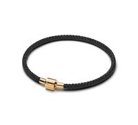 PANDORA Moments Schimmerndes Schwarzes Kordel-Armband mit 14K vergoldeter Metalllegierung, Kompatibel Moments, Größe: 18cm, 564530C01-S2