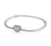PANDORA Moments Schlangen-Gliederarmband mit Funklendem Herz-Verschluss 590727CZ Damenarmband