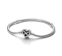 Pandora Schlangen-Armband 592645C01 – Unendlichkeits-Herzverschluss – 23 cm – Sterling Silber Damen