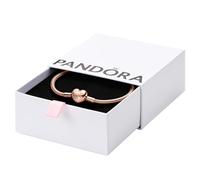 PANDORA Moments Schlangen-Gliederarmband mit Herz-Verschluss aus Sterling Silber mit rosévergoldete Metalllegierung, Kompatibel Moments, Größe:18, 583050C00-18