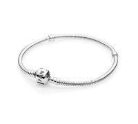 PANDORA Moments Schlangen-Gliederarmband mit Zylinderverschluss aus Sterling-Silber, kompatibel mit Charms und Anhängern aus der Moments Kollektion, Größe: 15cm