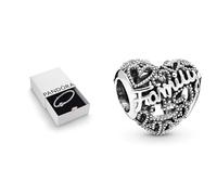 PANDORA Moments Schlangen-Gliederarmband mit Zylinderverschluss & Family Herz Charm Sterling-Silber 8,6 x 10,8 x 11,5 mm (T/H/B)