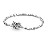 Pandora Moments Schlangenketten-Armband, Sterlingsilber, mit Schmetterlingsverschluss mit klarem Cubic Zirkonia, 16