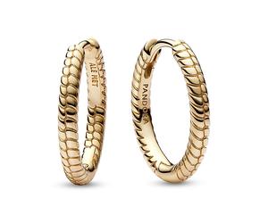 PANDORA Moments Schlangenmuster-Creolen, 14 Karat vergoldet - 262728C00