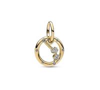 PANDORA Moments Sternzeichen Widder Charm-Anhänger aus Sterling Silber mit 14 Karat vergoldeter Metalllegierung, Zirkonia, Kompatibel Moments Armbänder, 762719C01