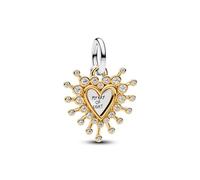 Pandora 764141C01 - Strahlendes Herz Doppelter Charm - Sterling Silber & Vergoldung - Zirkonia