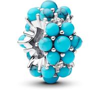 PANDORA Moments Türkisfarbenes Ozean Charm aus Sterling Silber mit Zirkonia, Kompatibel Moments Anhänger, 793897C02