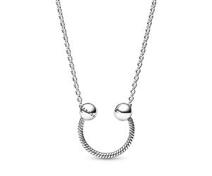 PANDORA Moments U-Form Charm-Anhänger Halskette aus Sterling Silber, Länge: 45cm, 392747C00-45