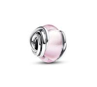 PANDORA Moments Umschlungenes Rosafarbenes Murano-Glas Charm aus Sterling Silber, Kompatibel Moments Armbändern, 793241C00