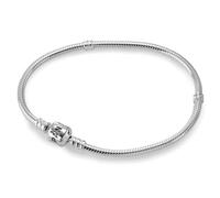 PANDORA Moments Verspieltes Zylinder-Verschluss Schlangen-Gliederarmband aus Sterling Silber, Kompatibel Moments, Größe: 19, 594593C00-19