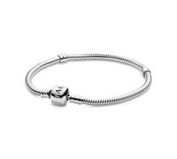 PANDORA Moments Verspieltes Zylinder-Verschluss Schlangen-Gliederarmband aus Sterling Silber, Kompatibel Moments, Größe: 16, 594593C00-16