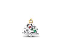 Pandora 764248C01 - Weihnachtsbaum Charm - Sterling Silber & Gelbgold Vergoldung - Steinmix Rot