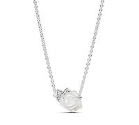 Pandora 393206C01-45 Weiße Blühende Rose - Collier-Halskette - Silber - Steinmix Weiß - 45 cm