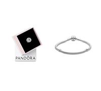 PANDORA Offen gearbeitetes Sonne, Mond & Sterne Charm, Sterling-Silber Moments Schlangen-Gliederarmband mit Zylinderverschluss aus Sterling-Silber, kompatibel mit Charms Moments Kollektion