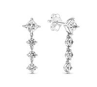 PANDORA Ohrringe Timeless "funkelnd rund & eckig" silber, Zirkonia 290045C01