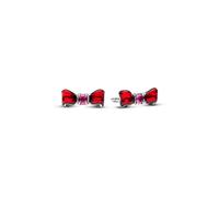Pandora 293779C01 Ohrringe - Disney Schneewittchen Schleifen-Ohrstecker - Sterling Silber Emaille - synt. Kristall Rot