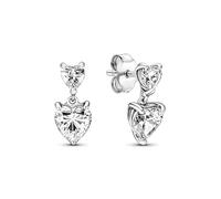 Pandora Ohrstecker Doppelherz - Sterling Silber mit Zirkonia - Silber 291199C01