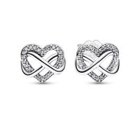 Pandora 292667C01 Funkelnde Unendlichkeits-Herz Ohrstecker - Sterling Silber