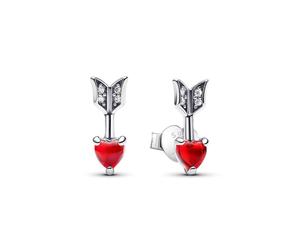 Pandora Ohrstecker - Pfeil & Murano-Glas-Herz - 293668C01 silber