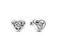 Pandora Ohrstecker Radiant Heart & Floating Stone 292500C01 Silber