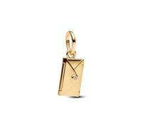Pandora Charm-Anhänger 764421C01 – gravierbares Kuvert, aufklappbar, 14k vergoldet