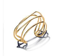 PANDORA Organisch Geformter Offener Draht-Armreif mit 14 Karat Vergoldung, aus der Essence Kollektion, Länge: 19 cm, 563867C00-3