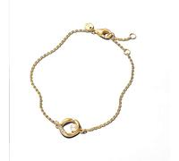 Pandora Organisch Geformter Pavé Kreis & Behandelte Süßwasserzuchtperle Armband mit 14 Karat Vergoldung, verziert mit Cubic Zirkonia, aus der Essence Kollektion, Länge: 16 cm, 563830C01-16