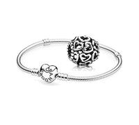 Pandora Original Geschenkset - 1 Silberarmband mit Herzverschluss 590719 und 1 wunderschöner Herzanhänger 790964, Sterling Silber