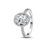 PANDORA Timeless Ovaler Funkelnder Strahlenkranz Statement-Ring aus Sterling Silber mit Zirkonia, Größe: 52, 193777C01-52