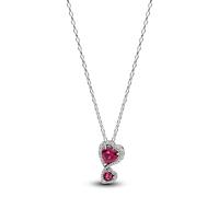 Pandora 393658C01-60 Damen-Silberkette Rote Halo Herzen