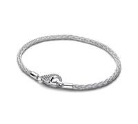 PANDORA Pavé Clasp Foxtail Chain Charm Bracelet 594462C01 Damenarmband