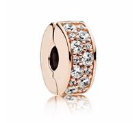 PANDORA Pavé-Glanz Clip, 14 Karat rosévergoldet - 781817CZ