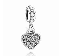 Pandora Pavé-Herz-Anhänger Weiss, Charm mit Anhänger 791023CZ