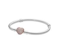 PANDORA 586292CZ-18 Armband Pavé-Herzverschluss PANDORA Rose, Silber 18 cm