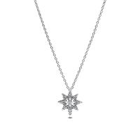 PANDORA Moments Pavé-Polarstern Nordstern Halsketten Anhänger aus Sterling Silber mit Zirkonia, Größe 45cm, 393600C01-45