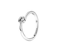 PANDORA People Klares geneigtes Herz Solitär-Ring aus Sterling Silber mit weißem Zirkonia/Ringgröße: 56