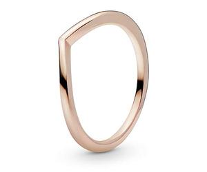 PANDORA Polished Wishbone Ring in Roségold mit 14 Karat rosévergoldete Metalllegierung Timeless Collection, Größe 48, 186314-48