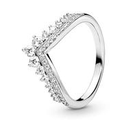 PANDORA Prinzessin-Wishbone Ring aus Sterling-Silber, Größe 48, 197736CZ-48