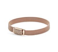 Pandora Reflexions Pavé-Armband mit langem Verschluss, 14-karätig Roségold-vergoldet, mit klarem Cubic Zirkonia