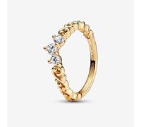 PANDORA Regal tiara 14k gold-plated ring with clear cubic zirconia 162232C01