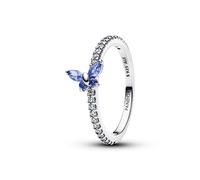 PANDORA Damen-Silberring Funkelnder Schmetterling Blau 194258C00-50 Ringgröße 50/15,9