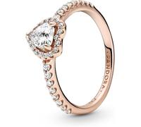 Pandora Ring Timeless – funkelndes Herz, Silber rosévergoldet, Zirkonia, Gr. 58, 188421C02-58