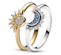 PANDORA Ring-Set Himmlisch Funkelnd Sonne und Mond 15855-56