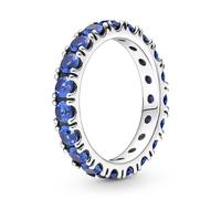 PANDORA Ring Timeless "funkelnde Reihe" silber, blaue Kristalle 190050C02 60