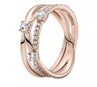 PANDORA Ring Timeless funkelnder Dreifachring Zirkonia rosévergoldet 189400C01 54
