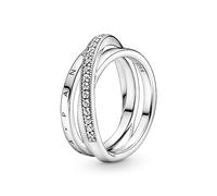 Pandora Ring 199057C01 Crossover Pave Triple Band Silber 925 17-19mm 17