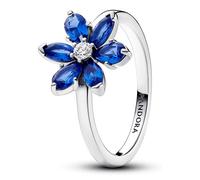 Pandora 193000C01-56 - Funkelndes Herbarium Cluster Ring - Sterling Silber - Steinmix Blau - Gr. 56